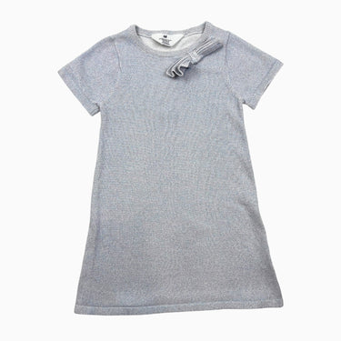 Robe en tricot de coton avec fil métallique bleu-lilas 4-6Y
