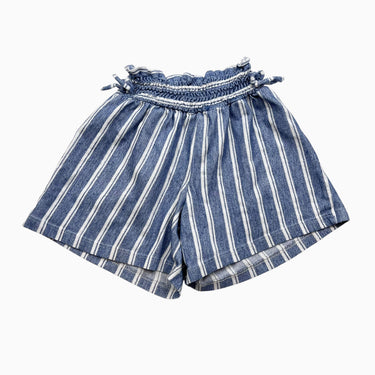 Short bleu à rayures en coton et viscose 6Y