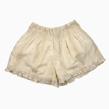 Short vanille avec broderie et point d'esprit 5-6Y