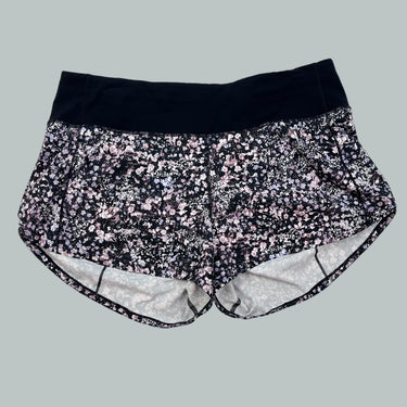 Short de sport fleuri en nylon et lycra pour femmes 8US