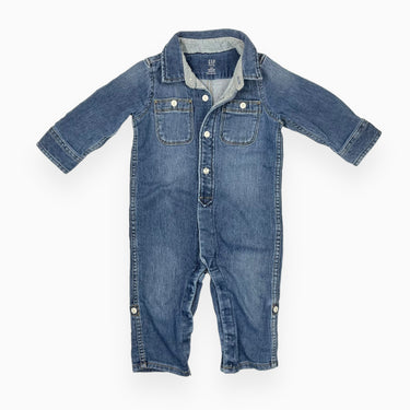 Combi en denim souple 12-18M