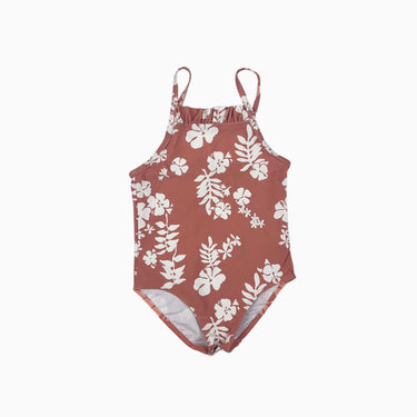 Maillot orangé 'fleurs hawaiennes' 3Y