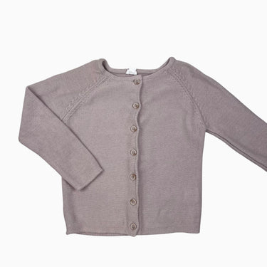 Cardigan vieux rose en tricot 4Y