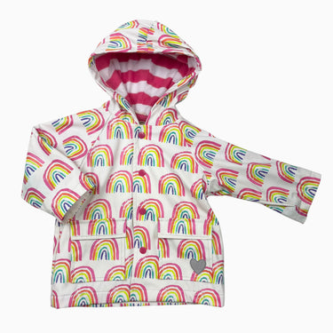 Manteau blanc style imperméable à imprimé arc en ciel 18-24M