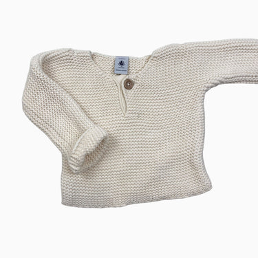 Pull vanille en tricot de coton 6M