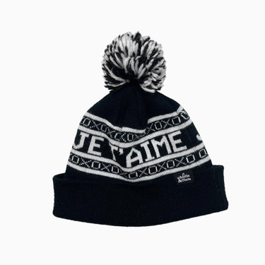 Tuque noire à pompon 'Je t'aime' 2-3Y