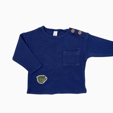 Chandail marine en coton gaufré 0-3M