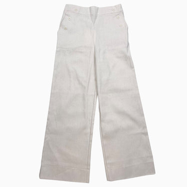 Pantalon crème en coton fait aux É-U 6-7Y