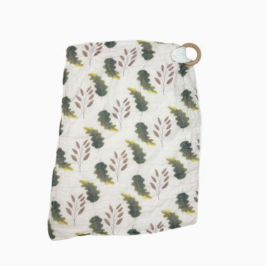 Couverture de réconfort blanche 'feuilles'