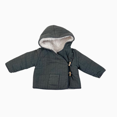 Manteau eucalyptus matelassé doublé en polar 3-6M