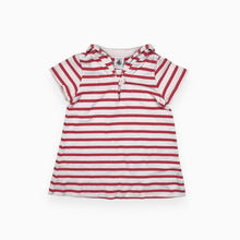 Charger l&#39;image dans la galerie, Robe style marinière en coton à rayures bégonia 12M
