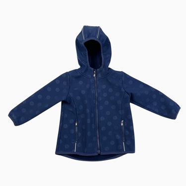 Manteau 'Soft shell' marine à pois en poly doublé en polar 12M
