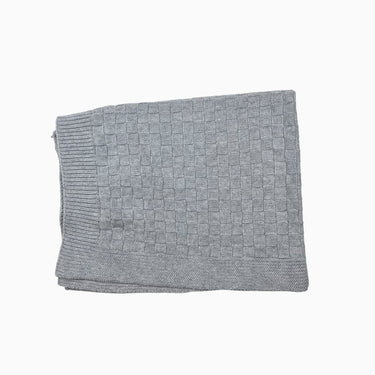 Couverture grise en tricot de coton 30''x36''