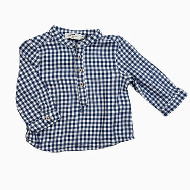 Blouse à vichy bleu 18M