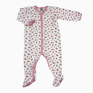 Pyjama blanc fleurs oranges en velours 12M