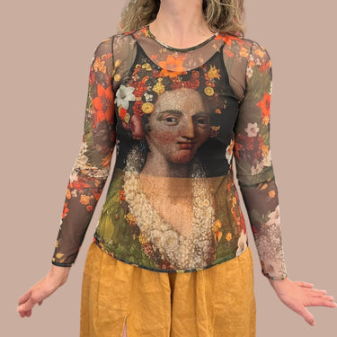 Chandail 'portrait' en poly et élasthanne pour femmes 38EU