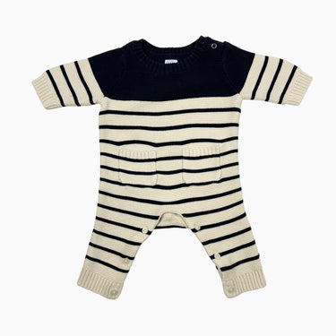 Combi à rayures marine en tricot 0-3M