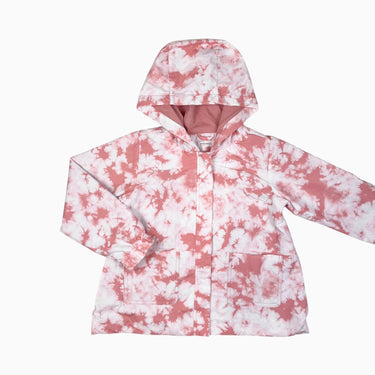 Manteau style coupe-vent tie dye rose 7Y