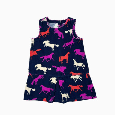 Robe marine 'chevaux' en corduroy brossé 3Y