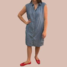 Charger l&#39;image dans la galerie, Robe sans manche en lyocel et poly chambray pour femmes T2 (fit M)
