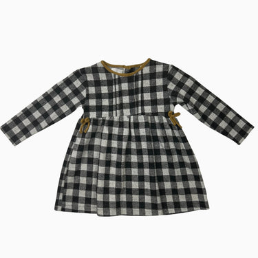 Robe en poly à carreaux noirs et blancs 2-3Y