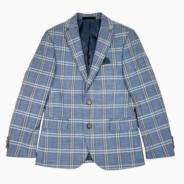 Veste blazer bleue carreautée 6-7Y