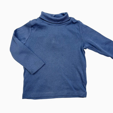 Chandail à col roulé bleu en coton 6M