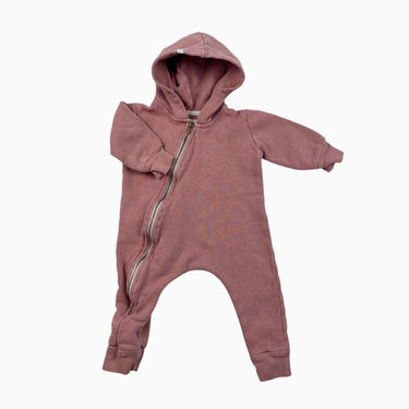 Combi saumon à capuchon en coton bio 0-3M