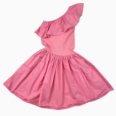 Robe asymétrique rose flamant 146-152 (11-12Y)