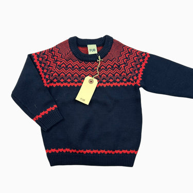 Pull marine 'fairisle Nordic' en tricot de laine douce 90CM 2Y