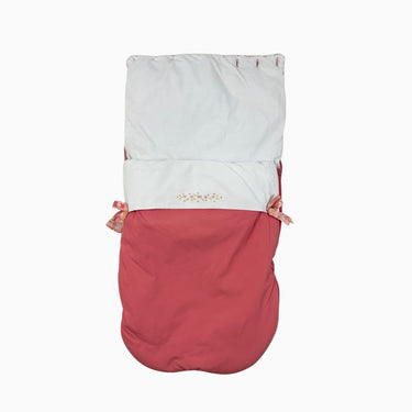 Chancelière style nid d'ange en coton blush et liberty 0-6M