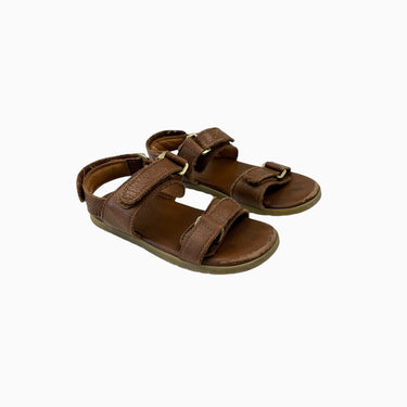 Sandales noisette en cuir à velcro 10US