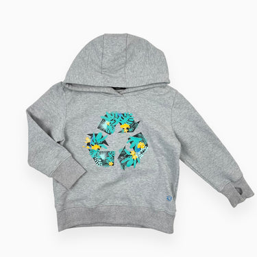 Pull gris à capuchon en coton ouaté 5Y