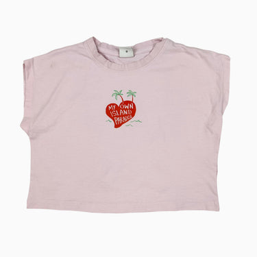 T-shirt rose 'my own island paradise' 8-9Y