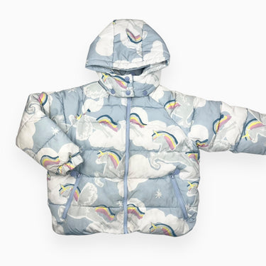 Manteau d'hiver bleu pale 'Rainbow Unicorn Cloud' 8Y
