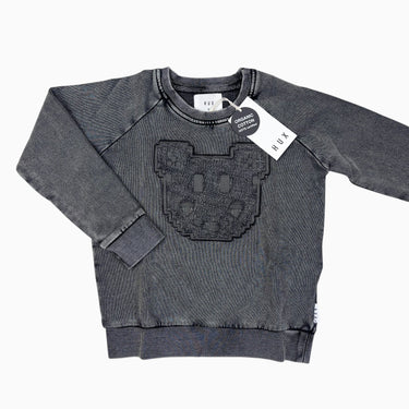 Pull gris délavé broderie ourson 5Y