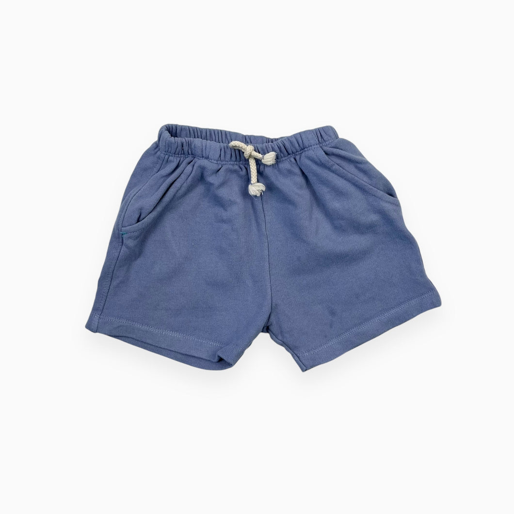 Short bleu periwinkle en coton french terry 12-18M
