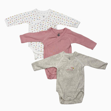 Trio de cache-couche rose,gris et coeurs 1M