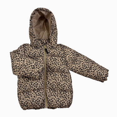 Manteau latté léopard style puffer 2-3Y