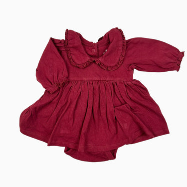 Robe bourgogne avec cache-couche intégré 0-1M