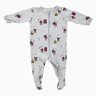 Pyjama gris en coton à imprimé Père Noel et courrier 3M