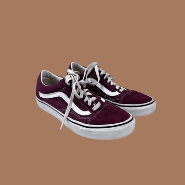 Sneakers lie de vin à lacet pour femmes M7US-W8.5US