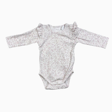 Cache-couche blanc fleurs roses 3-6M
