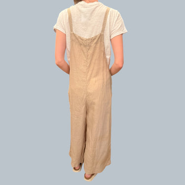 Salopette sable en lin fait au É-U pour femmes XS