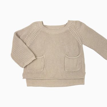 Pull avec poches vanille en tricot 18-24M