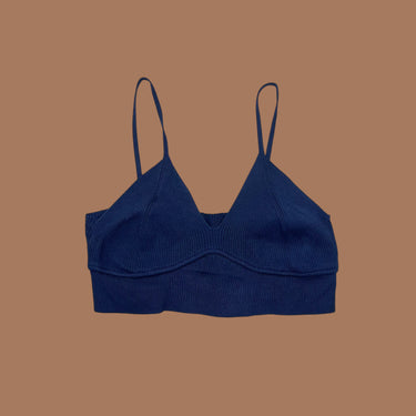 Camisole cropped marine en poly et viscose pour femmes XL