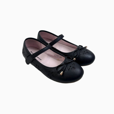 Ballerines noires à velcro avec fleurs scintillantes 32EU