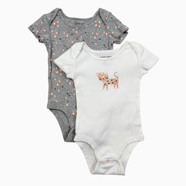 Duo de cache-couche blanc et gris léopard 9M