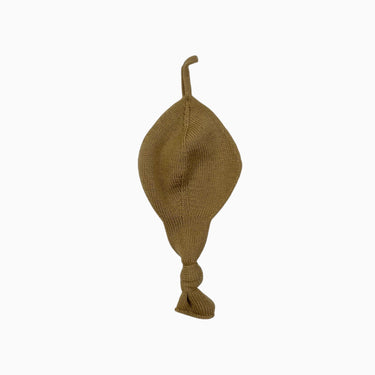 Attache-suce ocre en tricot de laine mérino