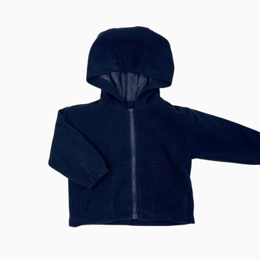 Veste à capuchon marine en polar 18M